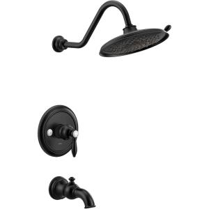 imageMoen UTS33103BG Weymouth MCORE 3Series 1Handle Tub and Shower Trim Kit Valve Required Brushed GoldMatte Black