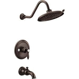 imageMoen UTS33103BG Weymouth MCORE 3Series 1Handle Tub and Shower Trim Kit Valve Required Brushed GoldOil Rubbed Bronze