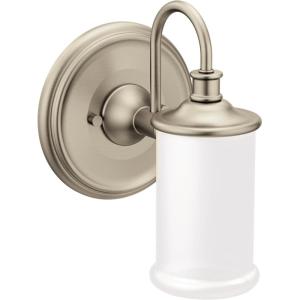 imageMoen YB6463CH Belfield 3Light DualMount Bath Bathroom Vanity Fixture with Frosted Glass ChromeBrushed Nickel