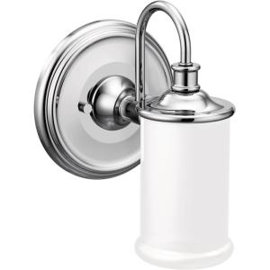 imageMoen YB6463CH Belfield 3Light DualMount Bath Bathroom Vanity Fixture with Frosted Glass ChromeChrome