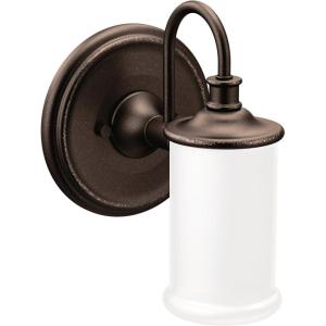imageMoen YB6463CH Belfield 3Light DualMount Bath Bathroom Vanity Fixture with Frosted Glass ChromeOilRubbed Bronze