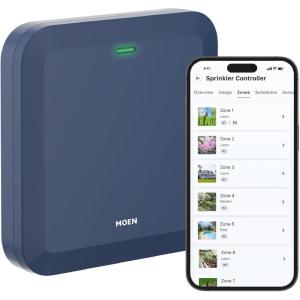 imageMoen 8Zone Smart Sprinkler Controller WiFi Connectible Smart Irrigation System with Automatic Water Timer WICNT008G1USA