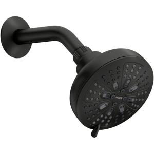 imageMoen Brushed Nickel Hydro Energetix EightFunction Showerhead with Standard 5quot Diameter Spray Head 200W0SRNMatte Black