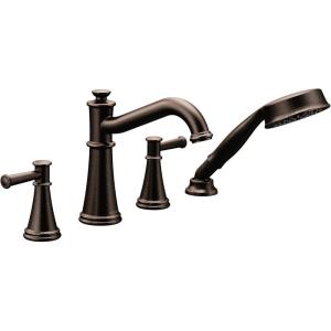 imageMoen T9024NL Belfield Roman Tub Faucet Trim Kit with Handshower Polished NickelOil Rubbed Bronze