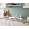 imageMoen Chateau Chrome OneHandle LowArc Kitchen Sink Faucet with Side Sprayer 4 Hole Kitchen Faucet Separate Flexible Pull Out Spray Head for Commercial Laundry Utility 7430Chrome