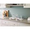 imageMoen Chateau Chrome OneHandle LowArc Kitchen Sink Faucet with Side Sprayer 4 Hole Kitchen Faucet Separate Flexible Pull Out Spray Head for Commercial Laundry Utility 7430Chrome