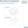 imageMoen Prep 18Gauge Stainless Steel Dual Mount 33quot x 22quot x 9quot Double Bowl LowDivide Kitchen Sink with Bottom Grids Included GS182082BApron Front