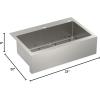 imageMoen Prep 18Gauge Stainless Steel Dual Mount 33quot x 22quot x 9quot Double Bowl LowDivide Kitchen Sink with Bottom Grids Included GS182082BApron Front