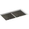 imageMoen Prep 18Gauge Stainless Steel Dual Mount 33quot x 22quot x 9quot Double Bowl LowDivide Kitchen Sink with Bottom Grids Included GS182082BDouble Bowl