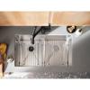 imageMoen Prep 18Gauge Stainless Steel Dual Mount 33quot x 22quot x 9quot Double Bowl LowDivide Kitchen Sink with Bottom Grids Included GS182082BLow Divide