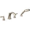 imageMoen Brantford brushed Nickel TwoHandle Deck Mount Roman Tub Faucet Trim Kit with Single Function Handshower Valve Required T924BNBrushed Nickel