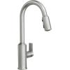 imageMoen Meena One Handle Kitchen Faucet with Pull Down Sprayer High Arc Kitchen Sink Faucet Featuring Reflex System and Duralock Quick Connect Chrome 87270Spot Resist Stainless