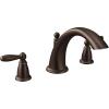 imageMoen Brantford Brushed Nickel TwoHandle Deck Mount Roman Tub Faucet Trim Kit Valve Required T933BNOil Rubbed Bronze