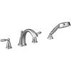 imageMoen Brantford brushed Nickel TwoHandle Deck Mount Roman Tub Faucet Trim Kit with Single Function Handshower Valve Required T924BNChrome