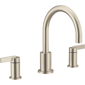 imageMoen T6223BG Cia 2Handle HighArc Deck Mount Roman Tub Faucet Trim Kit Valve Required Brushed GoldBrushed Nickel