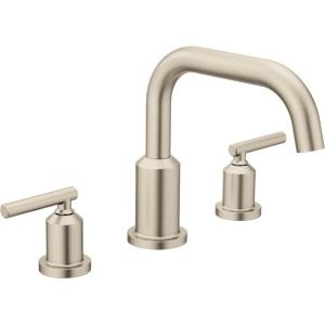 imageMoen T961BN Gibson TwoHandle Deck Mounted Modern Roman Tub Faucet Valve Required Brushed Nickel