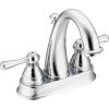 imageMoen 6121P Kingsley TwoHandle HighArc Bathroom Centerset Faucet with Drain Assembly Polished BrassChrome