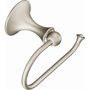 imageMoen DN7708BN Lounge Collection Single Post European Toilet Paper Holder with Hardware Spot Resist Brushed Nickel