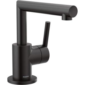 imageMoen S43001BL Arris OneHandle Single Hole Modern Bathroom Faucet Matte BlackMatte Black