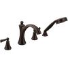 imageMoen T654BN Wynford TwoHandle Diverter Roman Tub Faucet Includes Hand Shower without Valve Brushed NickelOil Rubbed Bronze