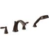 imageMoen Brantford Oil Rubbed Bronze TwoHandle Deck Mount Roman Tub Faucet Trim Kit with Single Function Handshower Valve Required T924ORB
