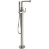 imageMoen S93005 Arris OneHandle Modern Freestanding Floor Mount Tub Filler with Handshower ChromeBrushed Nickel