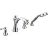 imageMoen T654BN Wynford TwoHandle Diverter Roman Tub Faucet Includes Hand Shower without Valve Brushed NickelChrome