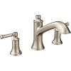 imageMoen T683BN Dartmoor twohandle high arc roman tub faucet Brushed NickelBrushed Nickel