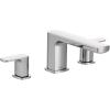 imageMoen T935 Rizon TwoHandle Deck Mount Modern Roman Tub Faucet Trim Valve Required ChromeChrome