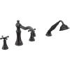 imageMoen TS21102 Weymouth TwoHandle Diverter Roman Tub Faucet Includes Hand Shower ChromeMatte Black