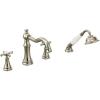 imageMoen TS21102 Weymouth TwoHandle Diverter Roman Tub Faucet Includes Hand Shower ChromePolished Nickel