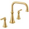 imageMoen TS44503BG Colinet Two Handle Arc DeckMount Roman Tub Faucet Trim with Lever Handles Valve Required Brushed GoldBrushed Gold