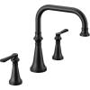 imageMoen TS44503BG Colinet Two Handle Arc DeckMount Roman Tub Faucet Trim with Lever Handles Valve Required Brushed GoldMatte Black