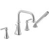 imageMoen TS44504BG Colinet Two Handle DeckMount Roman Tub Faucet Trim with Lever Handles and Handshower Valve Required Brushed GoldChrome