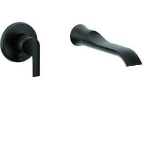 imageDoux Matte Black Single Handle Wall Mount Tub Filler High Flow Tub Faucet with 10quot Spout Reach WTS981BL