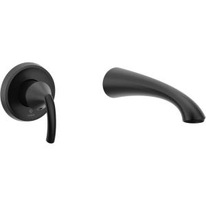 imageGlyde Matte Black Single Handle Wall Mount Tub Filler High Flow Tub Faucet with 10quot Spout Reach WT371BLBlack