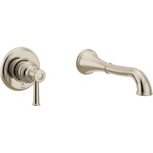 imageGlyde Matte Black Single Handle Wall Mount Tub Filler High Flow Tub Faucet with 10quot Spout Reach WT371BLPolished Nickel