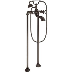imageMoen S22105 Weymouth Two Handle Tub Filler with CrossHandles and Handshower ChromeOil Rubbed Bronze