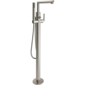 imageMoen S93005 Arris OneHandle Modern Freestanding Floor Mount Tub Filler with Handshower ChromeBrushed Nickel