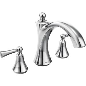 imageMoen T653ORB Wynford TwoHandle Non Diverter Roman Tub Faucet Oil Rubbed BronzeChrome