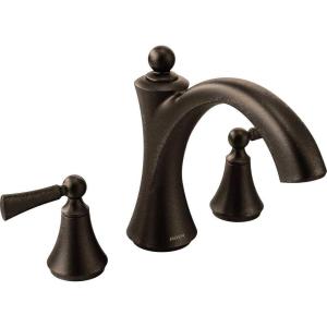 imageMoen T653ORB Wynford TwoHandle Non Diverter Roman Tub Faucet Oil Rubbed BronzeOil Rubbed Bronze