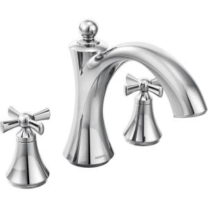 imageMoen T657 Wynford TwoHandle Non Diverter Roman Tub Faucet ChromeChrome
