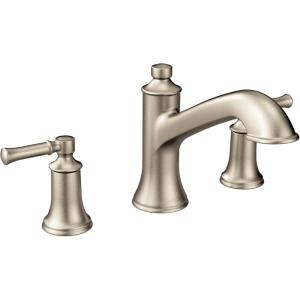 imageMoen T683BN Dartmoor twohandle high arc roman tub faucet Brushed NickelBrushed Nickel