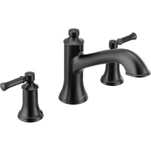 imageMoen T683BN Dartmoor twohandle high arc roman tub faucet Brushed NickelMatte Black