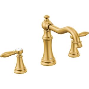 imageMoen Ts22103Orb Weymouth TwoHandle High Arc Roman Tub Faucet Oil Rubbed BronzeBrushed Gold