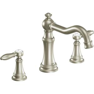 imageMoen Ts22103Orb Weymouth TwoHandle High Arc Roman Tub Faucet Oil Rubbed BronzeBrushed Nickel