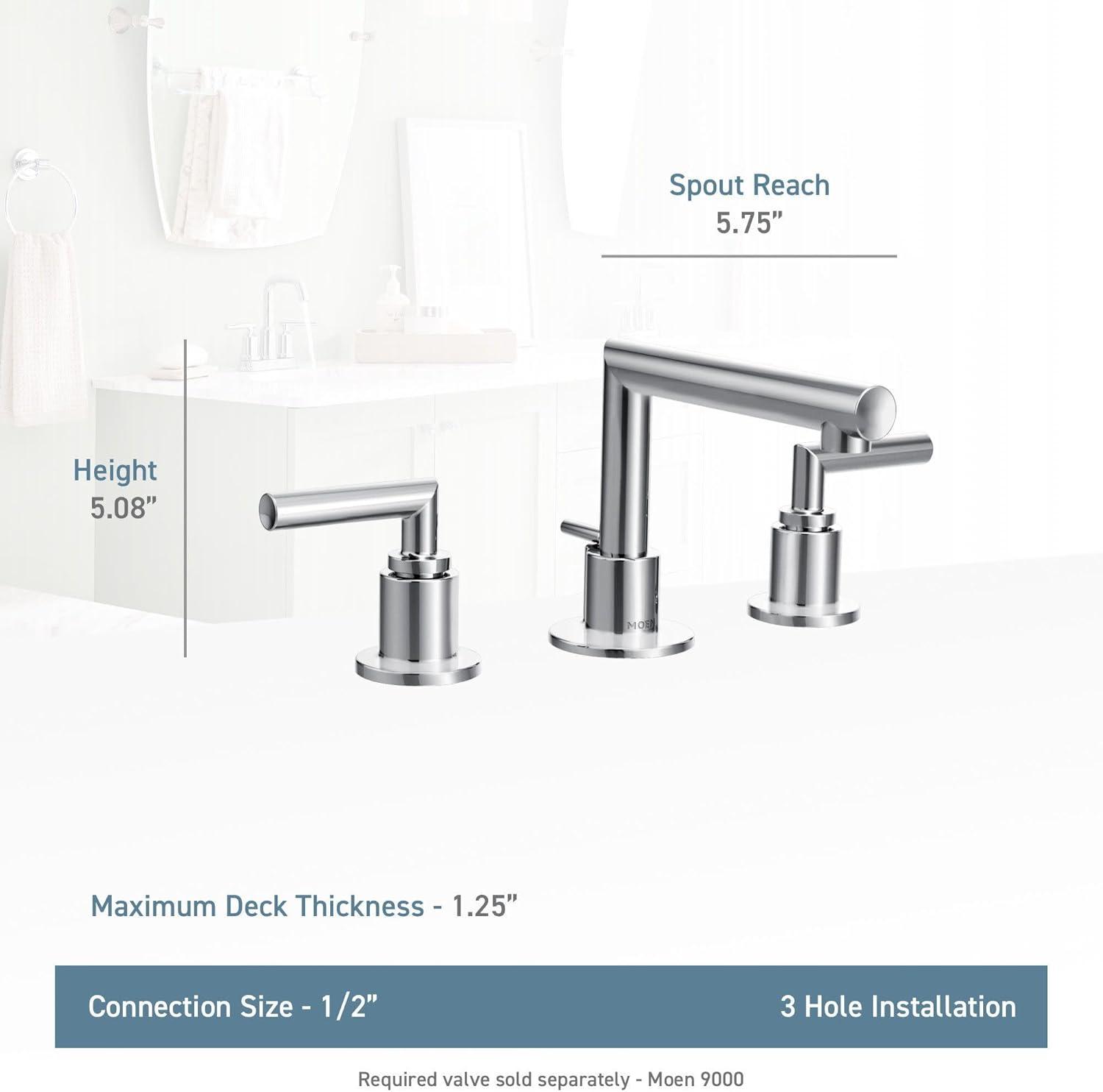 imageMoen TS43002BN Arris TwoHandle Modern 8 in Widespread Bathroom Faucet Trim Kit Valve Required Brushed NickelChrome