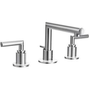 imageMoen TS43002BN Arris TwoHandle Modern 8 in Widespread Bathroom Faucet Trim Kit Valve Required Brushed NickelChrome