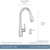 imageMoen Reyes Chrome OneHandle High Arc Pulldown Kitchen Faucet with Soap Dispenser and Power Boost 87932Chrome
