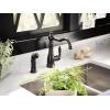 imageMoen S72101BG Weymouth OneHandle Traditional Kitchen Faucet with Side Sprayer Brushed GoldMatte Black